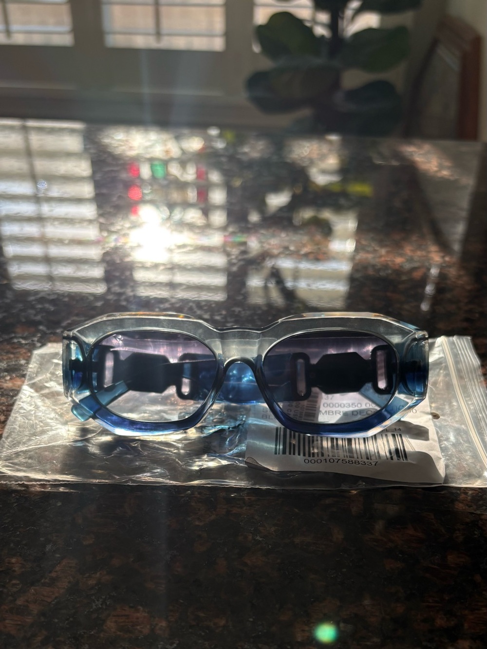 Anthropologie I-Sea Ombré Deco Rectangle Sunglasses